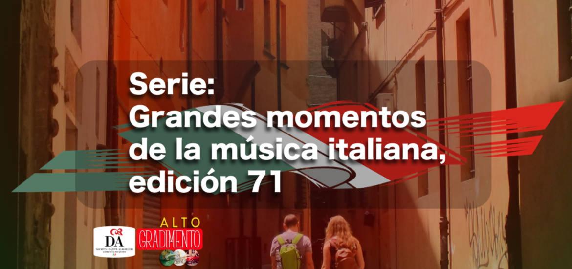 Alto Gradimento programa sobre cultura y música italiana de todos los tiempos