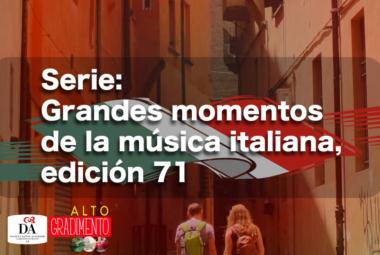 Alto Gradimento programa sobre cultura y música italiana de todos los tiempos